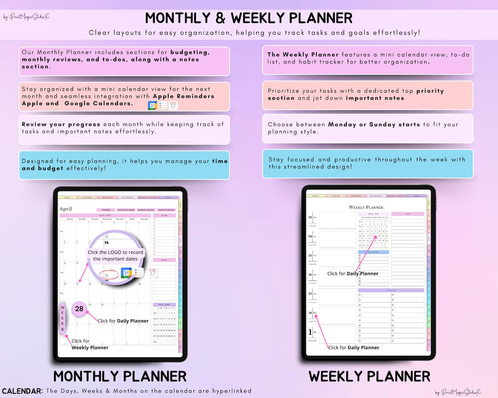 All-in-One Digital Planner 2026, 2027, 2028